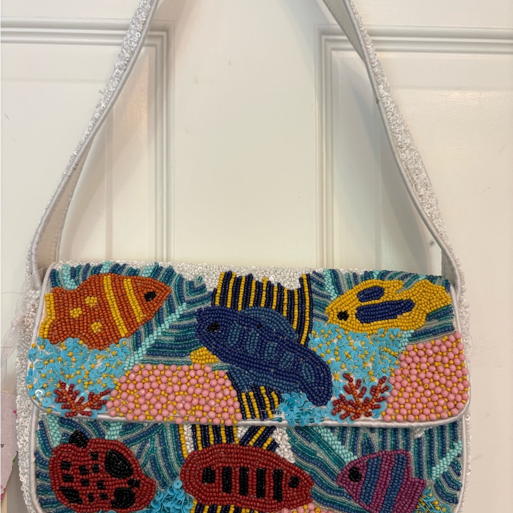 Viral TikTok Colorful Beaded Fish Design Women's Bag New!